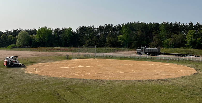 Install of two ball fields at Lake Hallie Ball Park