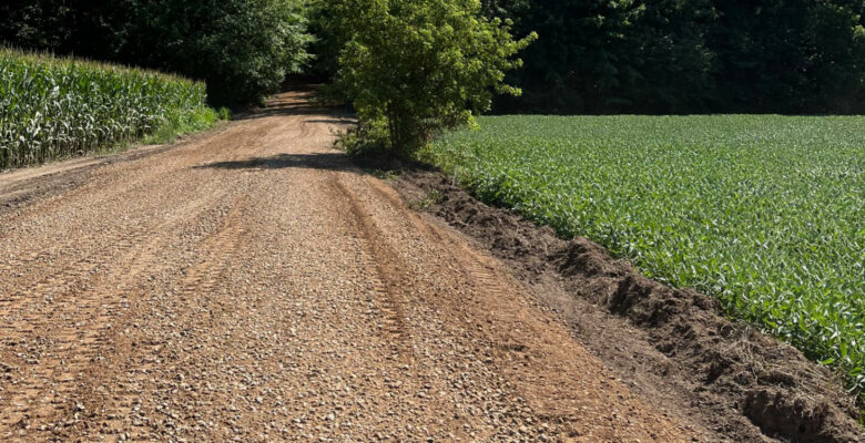 Repair of mile-long driveway in Bloomer, WI