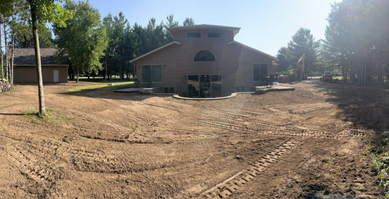 Finish grade for landscaping on new construction